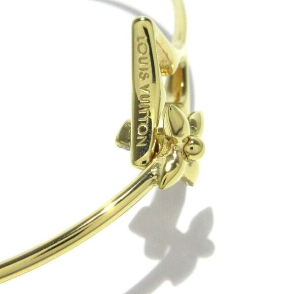 100% Authentic  LOUIS VUITTON Rigid Flower Gram Gold Bracelet - Picture 6 of 9